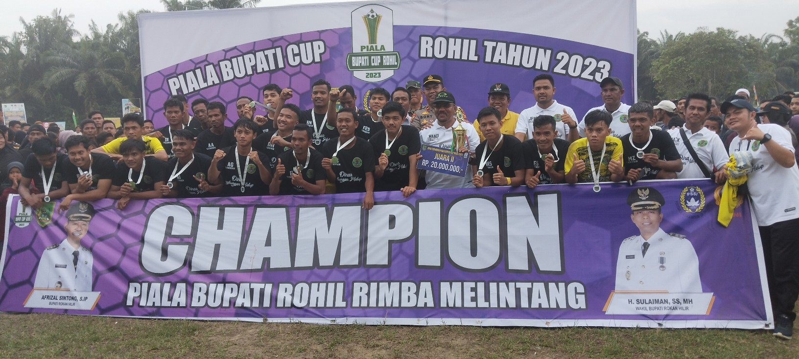 Tim Dlh Rohil FC Meraih Juara Dua Pada Acara Pertandingan Piala Bupati Cup 2023